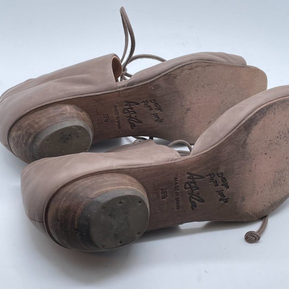 Argila Taupe Leather Lace Up Sandals Made In Spain Size 8/ EU 38.5 - Picture 6 of 13